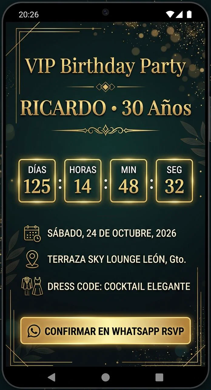Demo de Invitación VIP para Cumpleaños